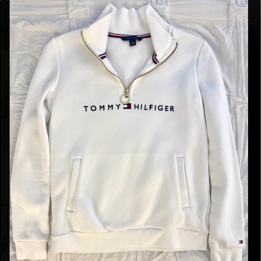 Tommy Hilfiger white pullover quarter zip